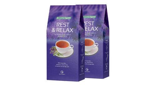 LR LIFETAKT Rest & Relax Herbata ziołowa zestaw 2 x75 g +zaparzacz do herbaty